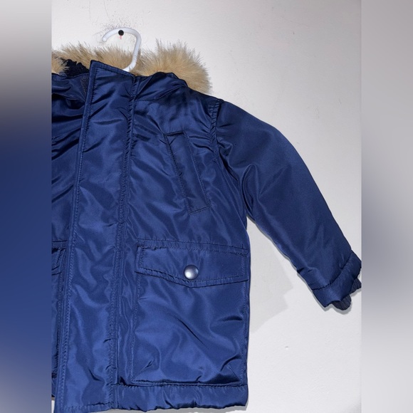 Gymboree Baby Navy Blue Parka with Faux Fur Trim - Picture 2 of 6